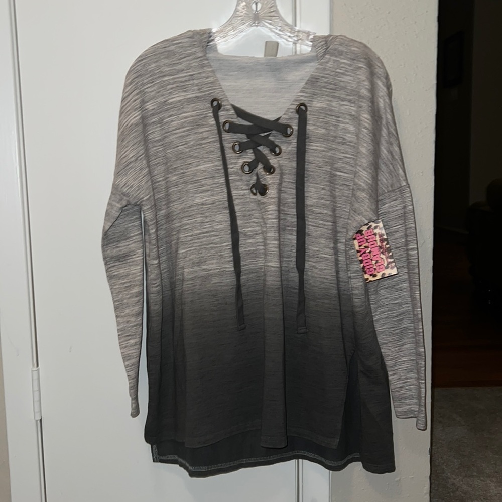Giddy Up Glamour top with hoodie